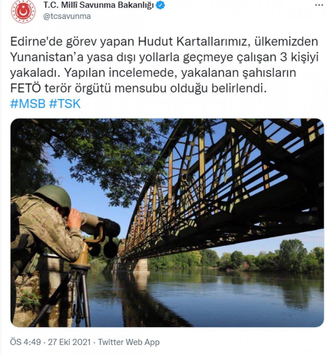 Hudut Kartalları sınırda 3 kişiyi yakaladı