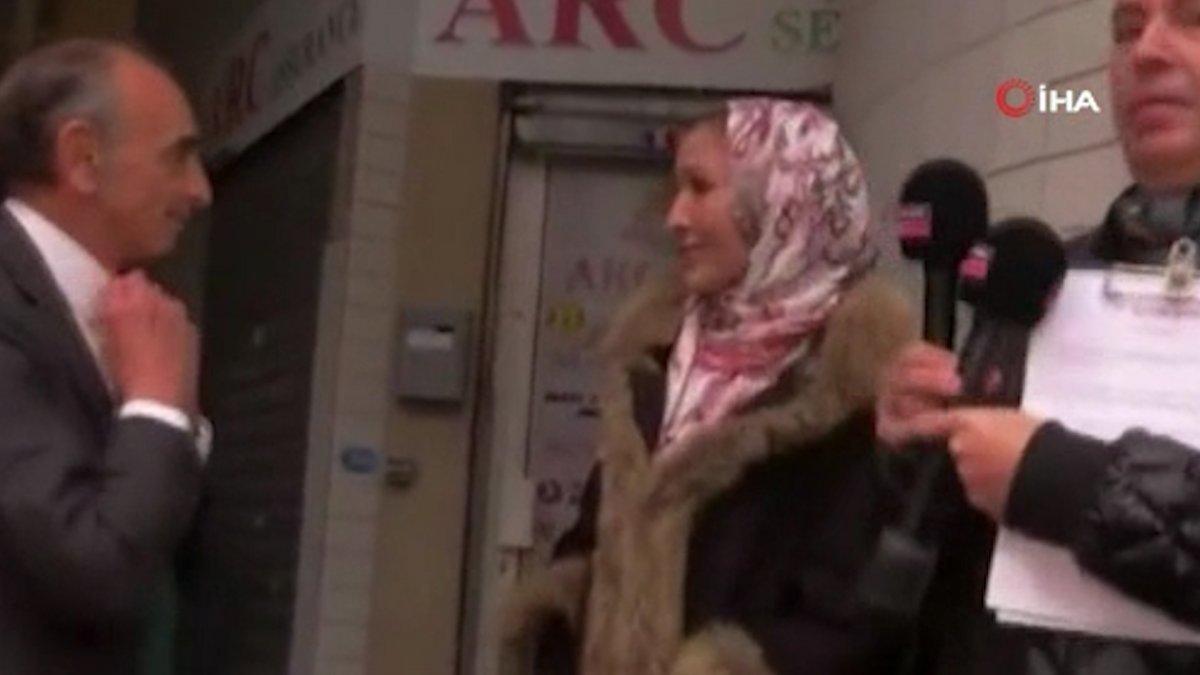 Fransa'nın İslam düşmanı siyasetçisinden 'başörtüsü çıkartma şovu'