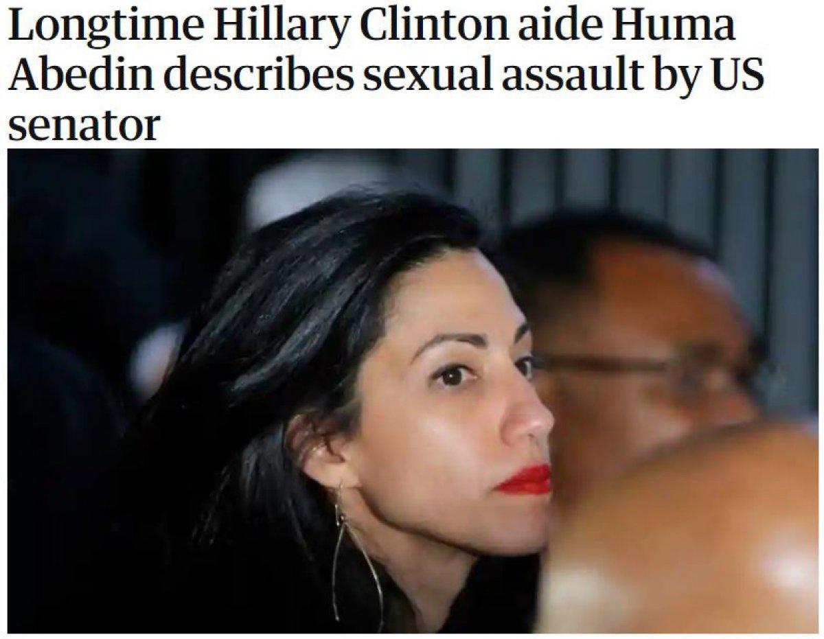 Hillary Clinton'ın danışmanı Abedin: Senatörün tacizine uğradım