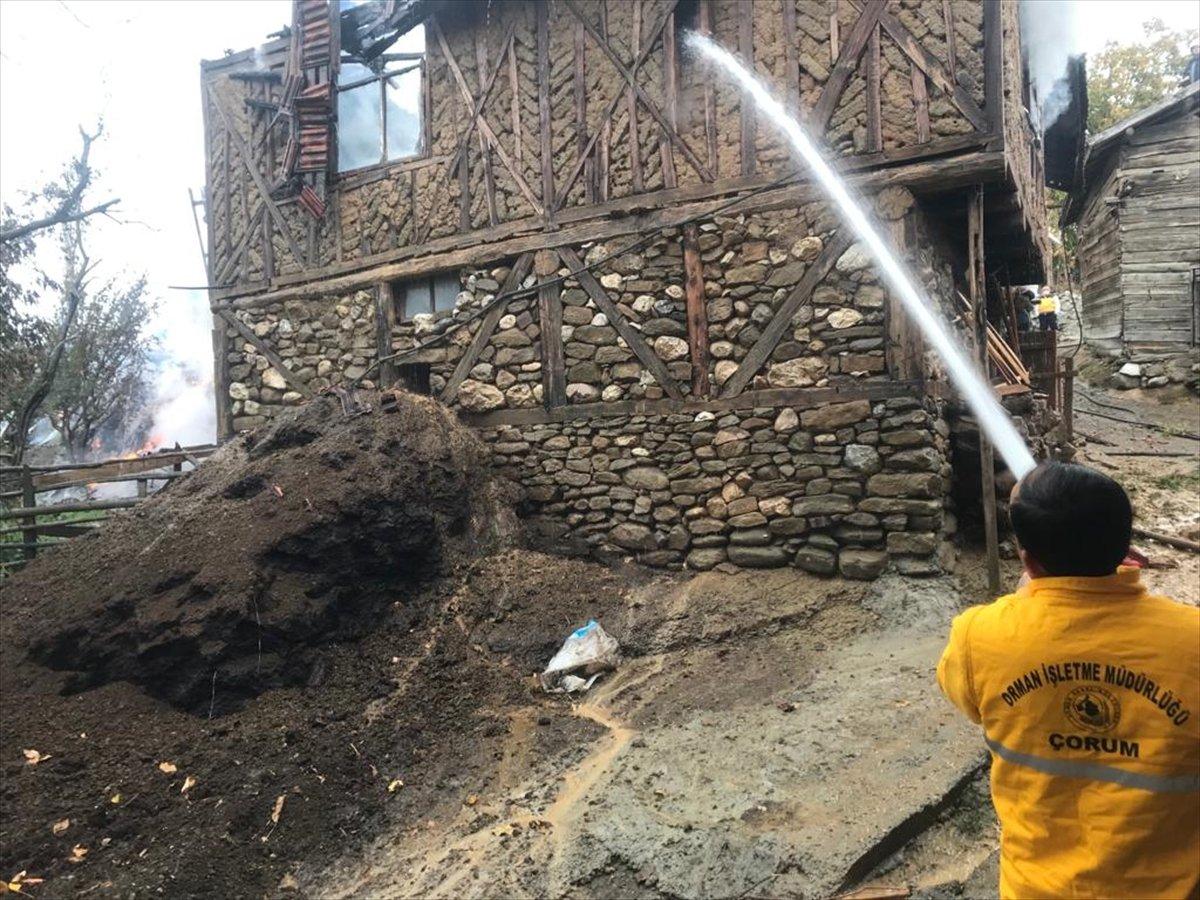Çorum'da iki ev alevlere teslim oldu