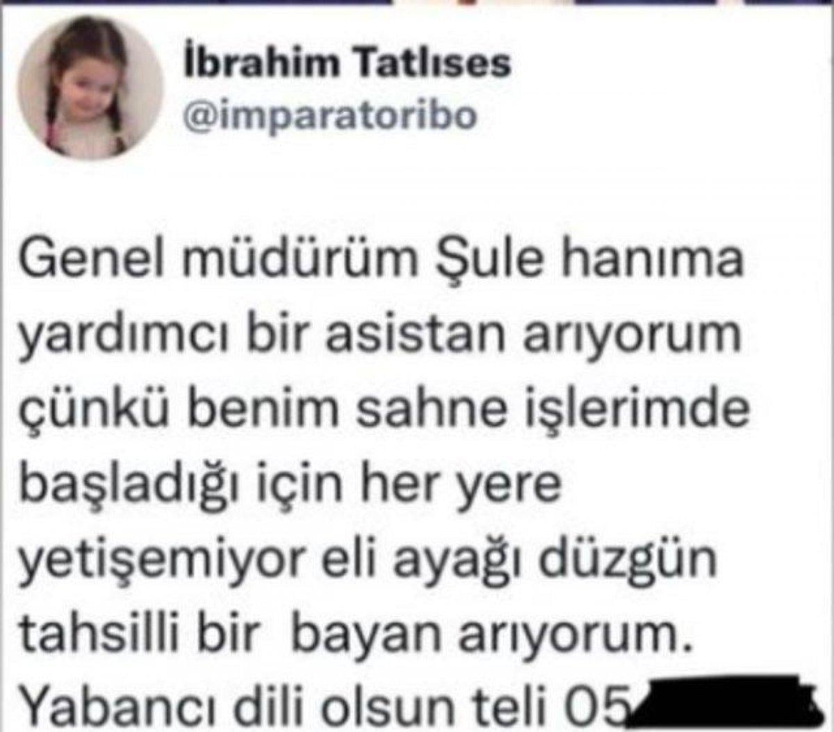İbrahim Tatlıses asistan arıyor