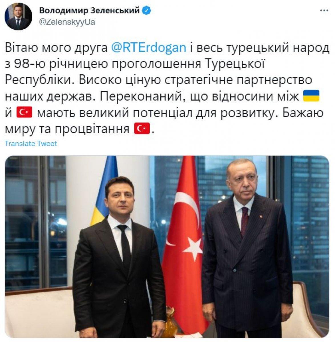 Vladimir Zelenskiy'den 29 Ekim paylaşımı