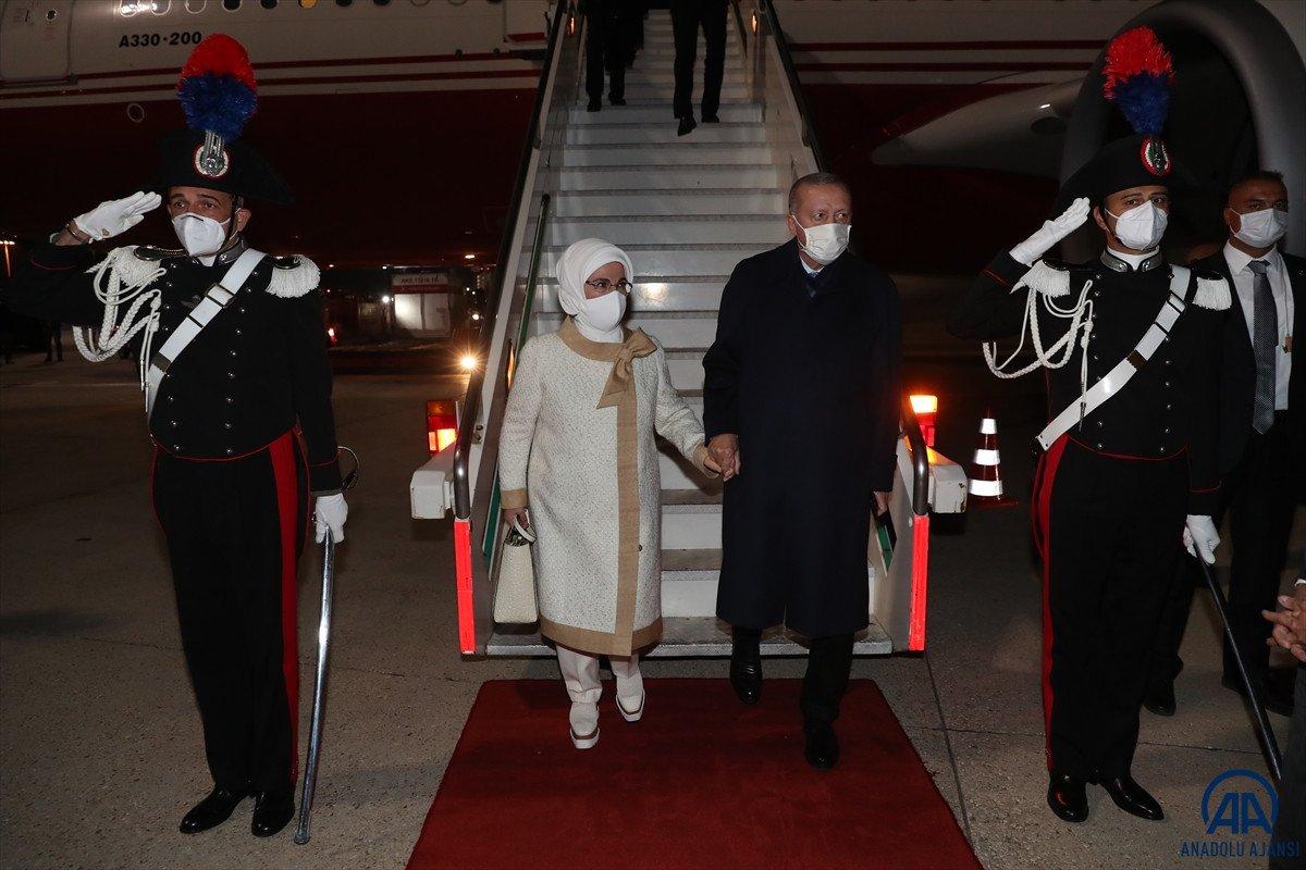 Cumhurbaşkanı Erdoğan G20 Liderler Zirvesi için Roma'ya gitti