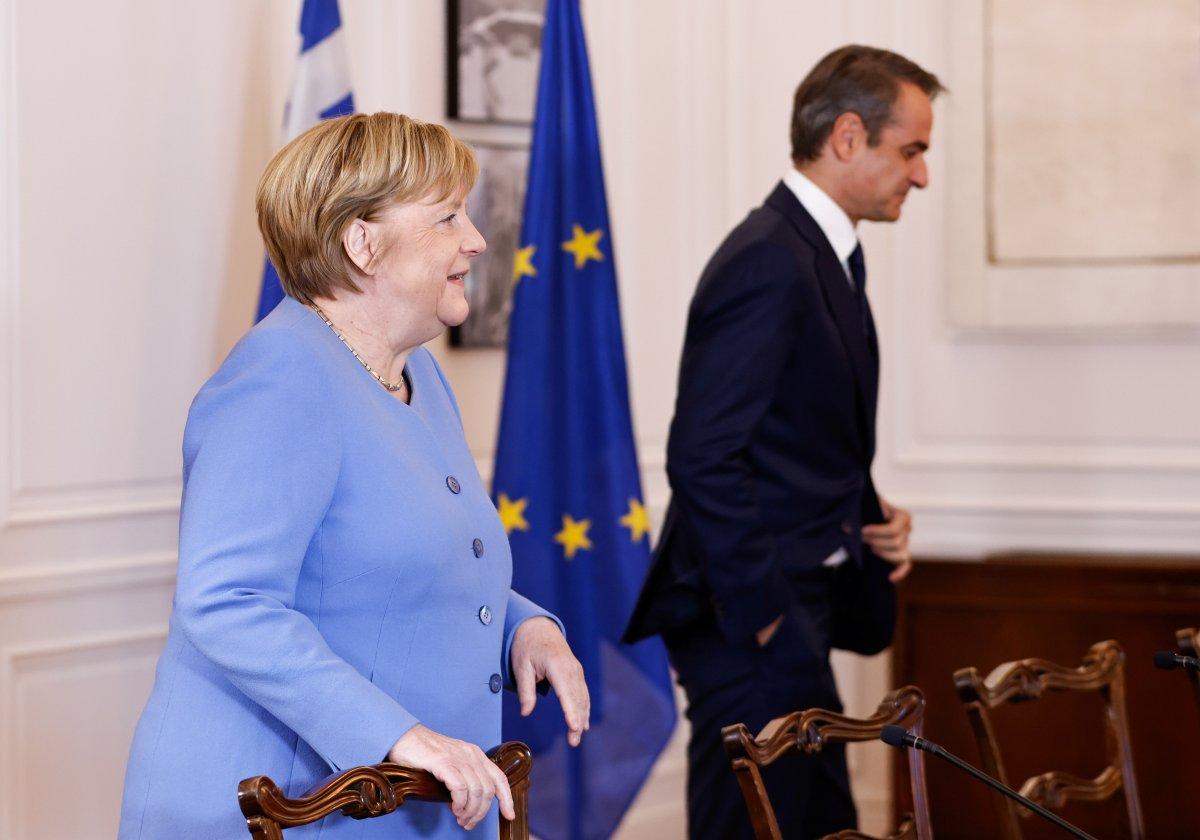 Angela Merkel, Yunanistan'da Kiryakos Miçotakis ile görüştü