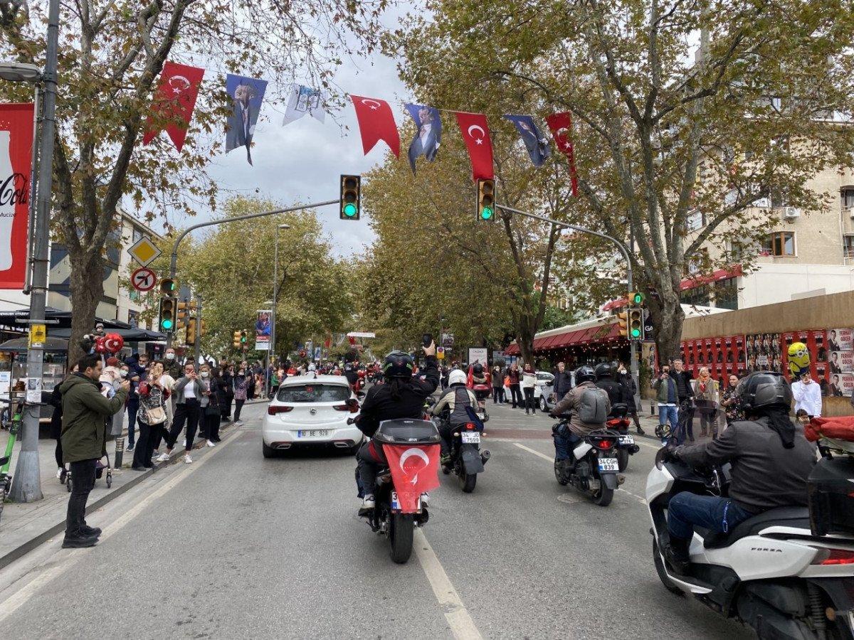 İstanbul'da motosikletliler 29 Ekim için yollara düştü