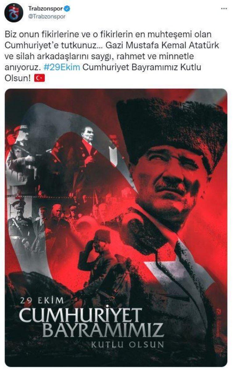 Spor camiasından 29 Ekim mesajları