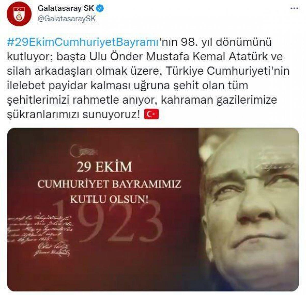 Spor camiasından 29 Ekim mesajları