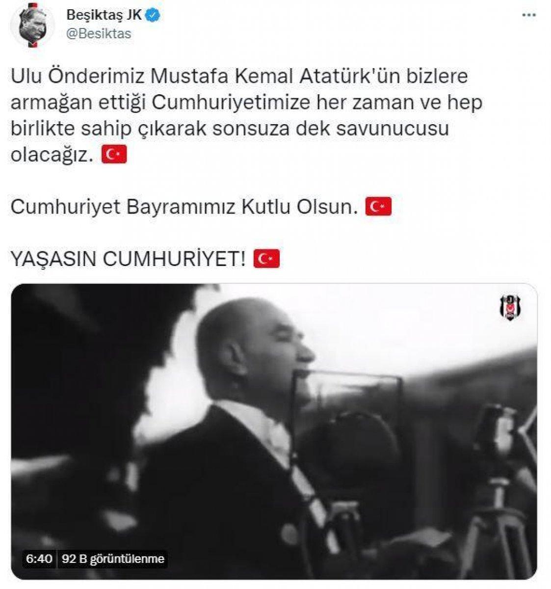 Spor camiasından 29 Ekim mesajları