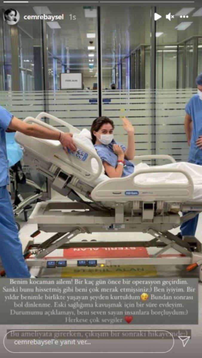 Cemre Baysel ameliyat olduğunu duyurdu
