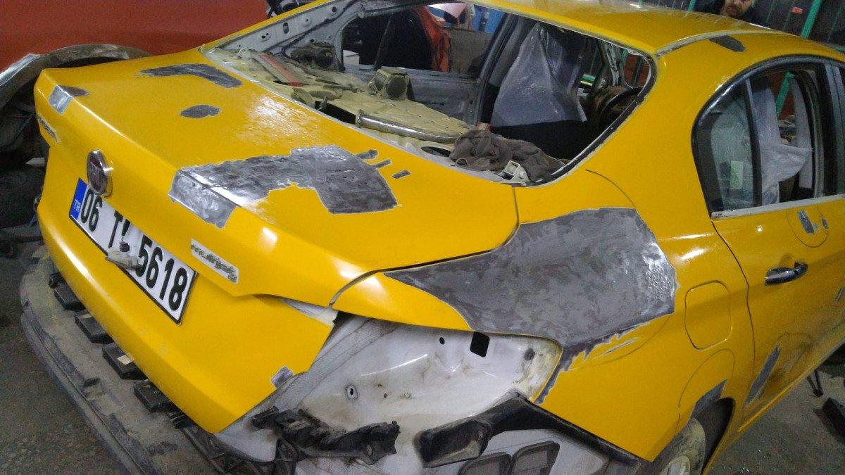 Ankara’da, kayınbiraderinin taksisine demir çubukla saldırdı