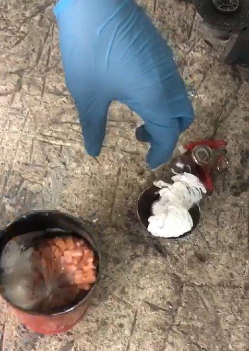 Tokat’ta, yangın söndürme tüpünün içinden uyuşturucu çıktı