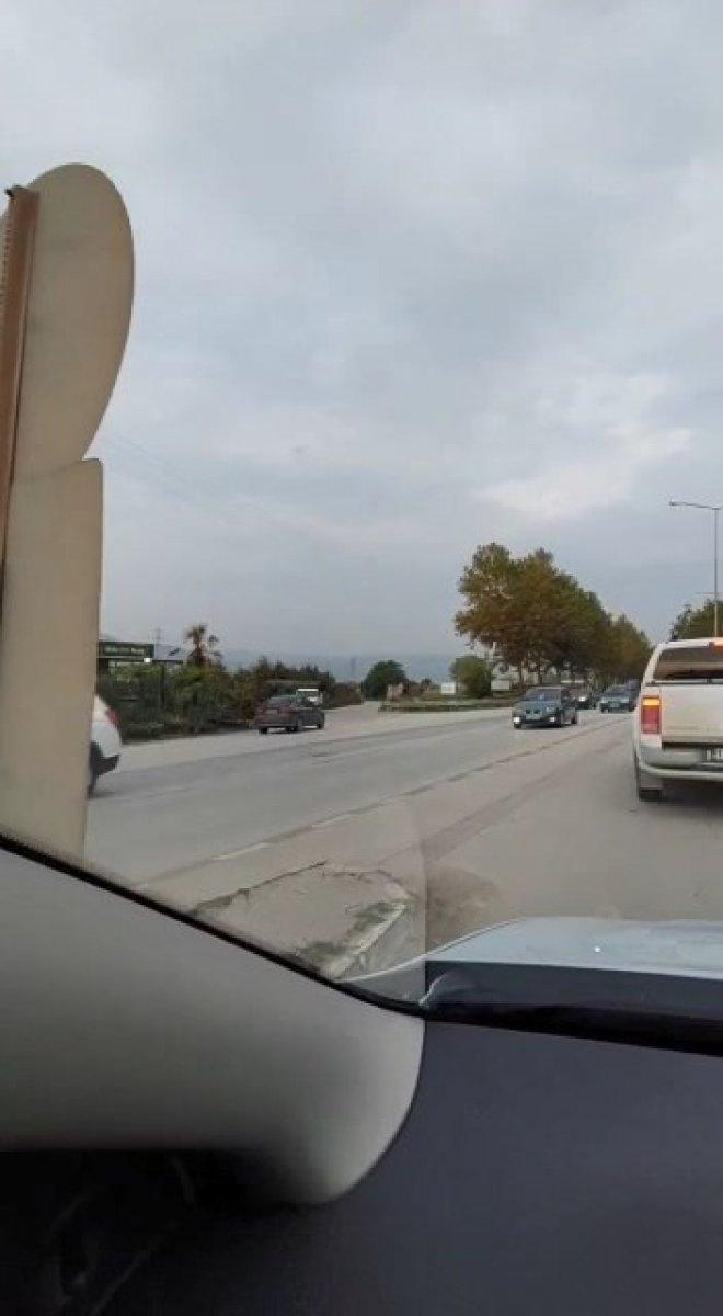 Bursa'da şehirler arası yoldan ters giden sürücü