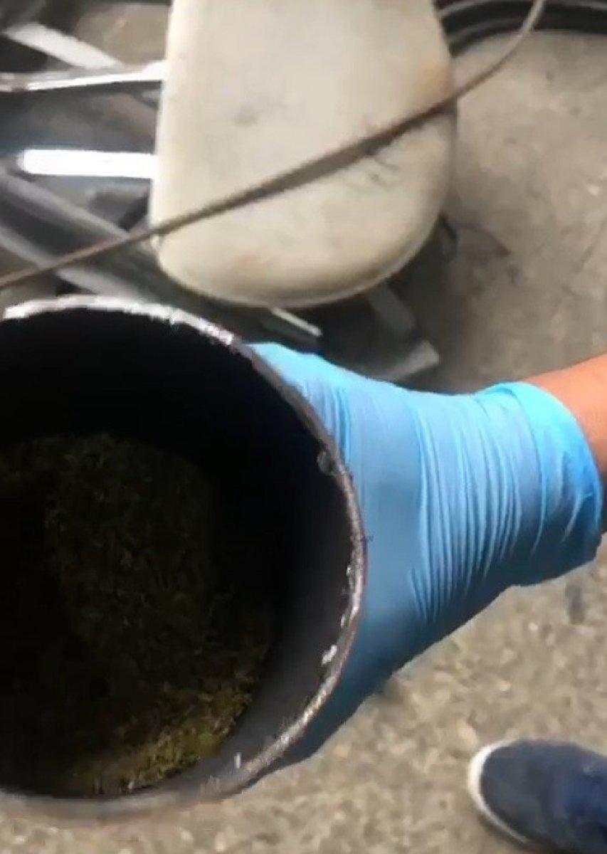 Tokat’ta, yangın söndürme tüpünün içinden uyuşturucu çıktı