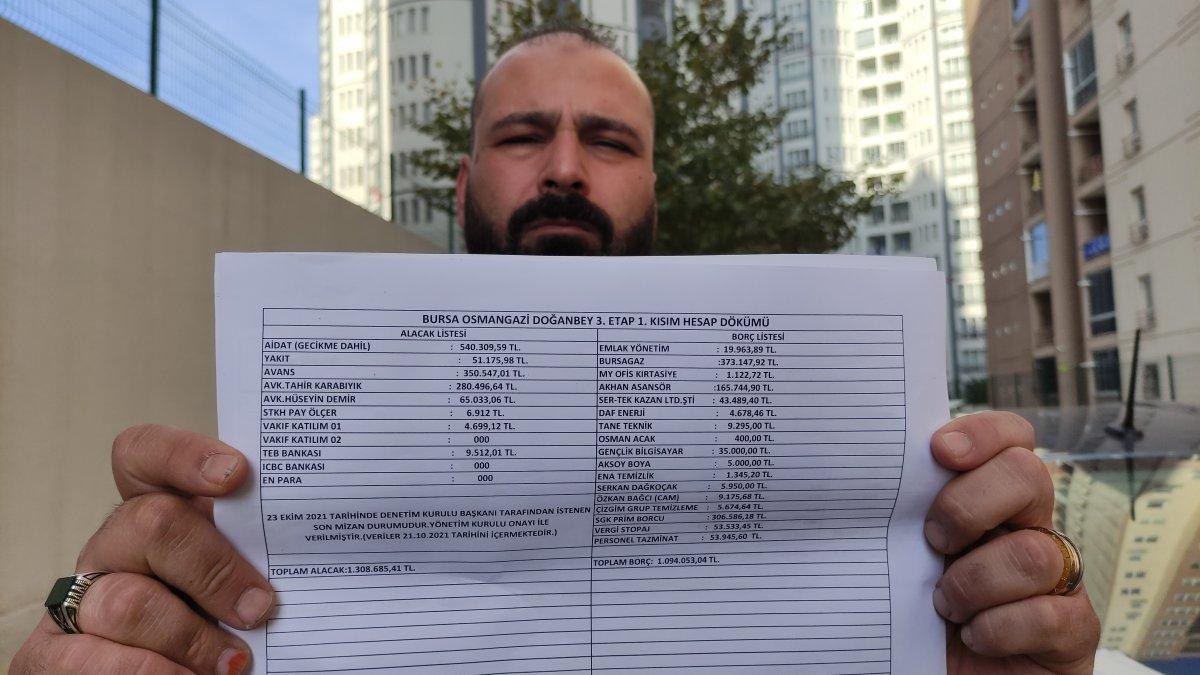 Bursa'da site sakinlerini dolandırdığı iddia edilen yönetici konuştu