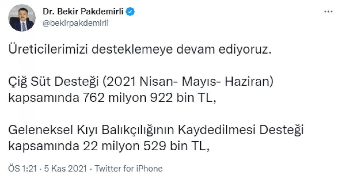 Bekir Pakdemirli: Tarımsal destekleme ödemeleri başladı
