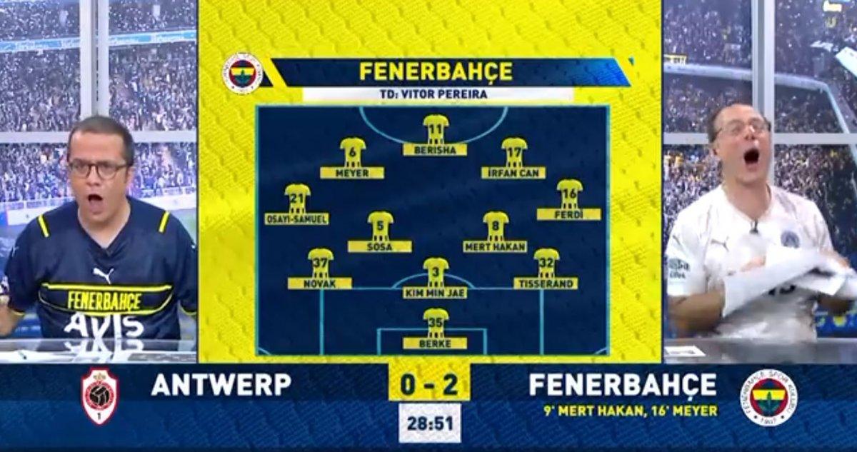 Fenerbahçe'nin Antwerp'e attığı gollerde FB TV spikerleri