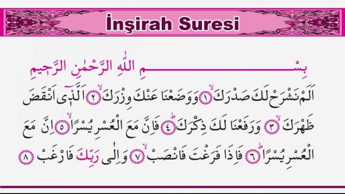 Ferahlık ve huzur veren sure:İnşirah