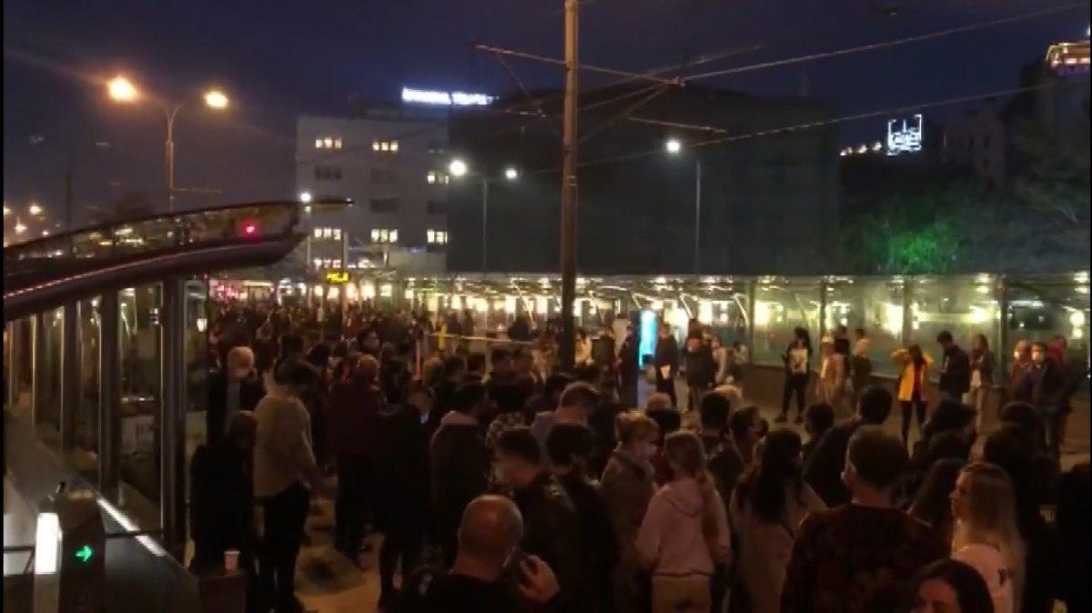 İstanbul'daki tramvay yoğunluğu dikkat çekti