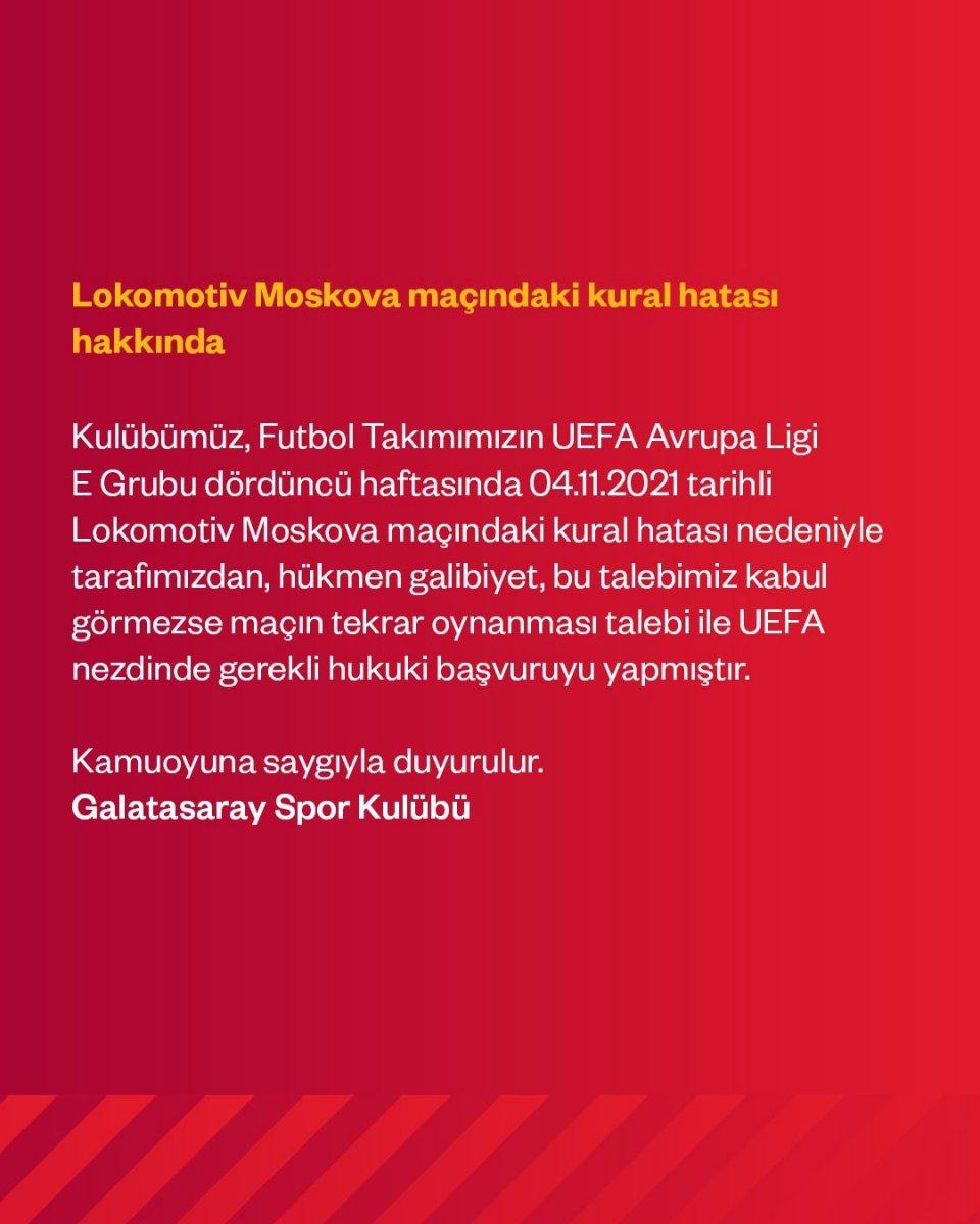 Galatasaray'dan UEFA'ya başvuru