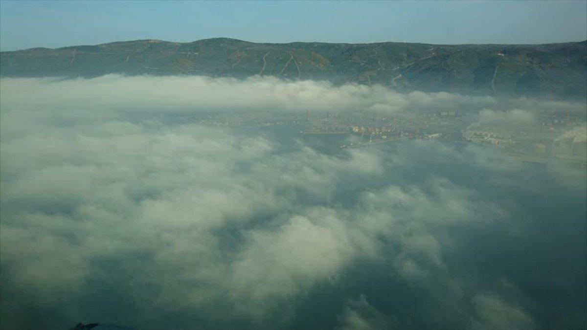 İzmit Körfezi üzerindeki sis görüntülendi