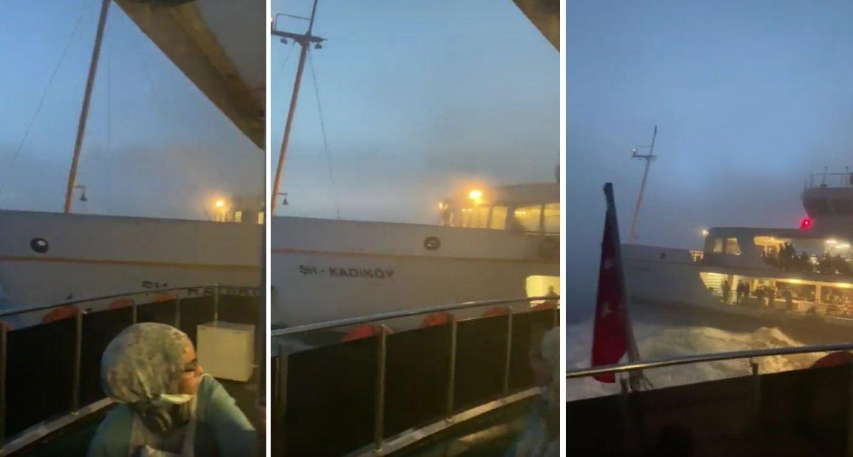 İstanbul Boğazı'nda vapur ile motor çarpışmaktan kıl payı kurtuldu