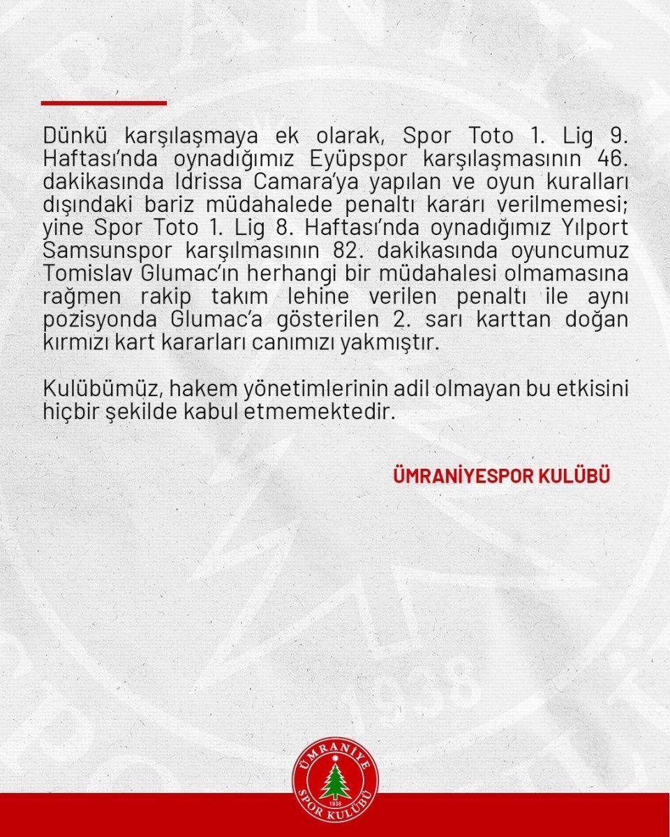 Ümraniyespor'dan Ali Şansalan'a büyük tepki