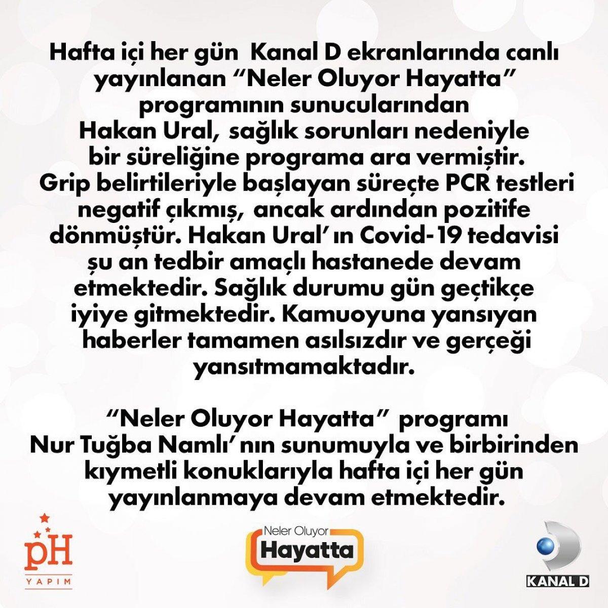 Hakan Ural, koronavirüse yakalandı