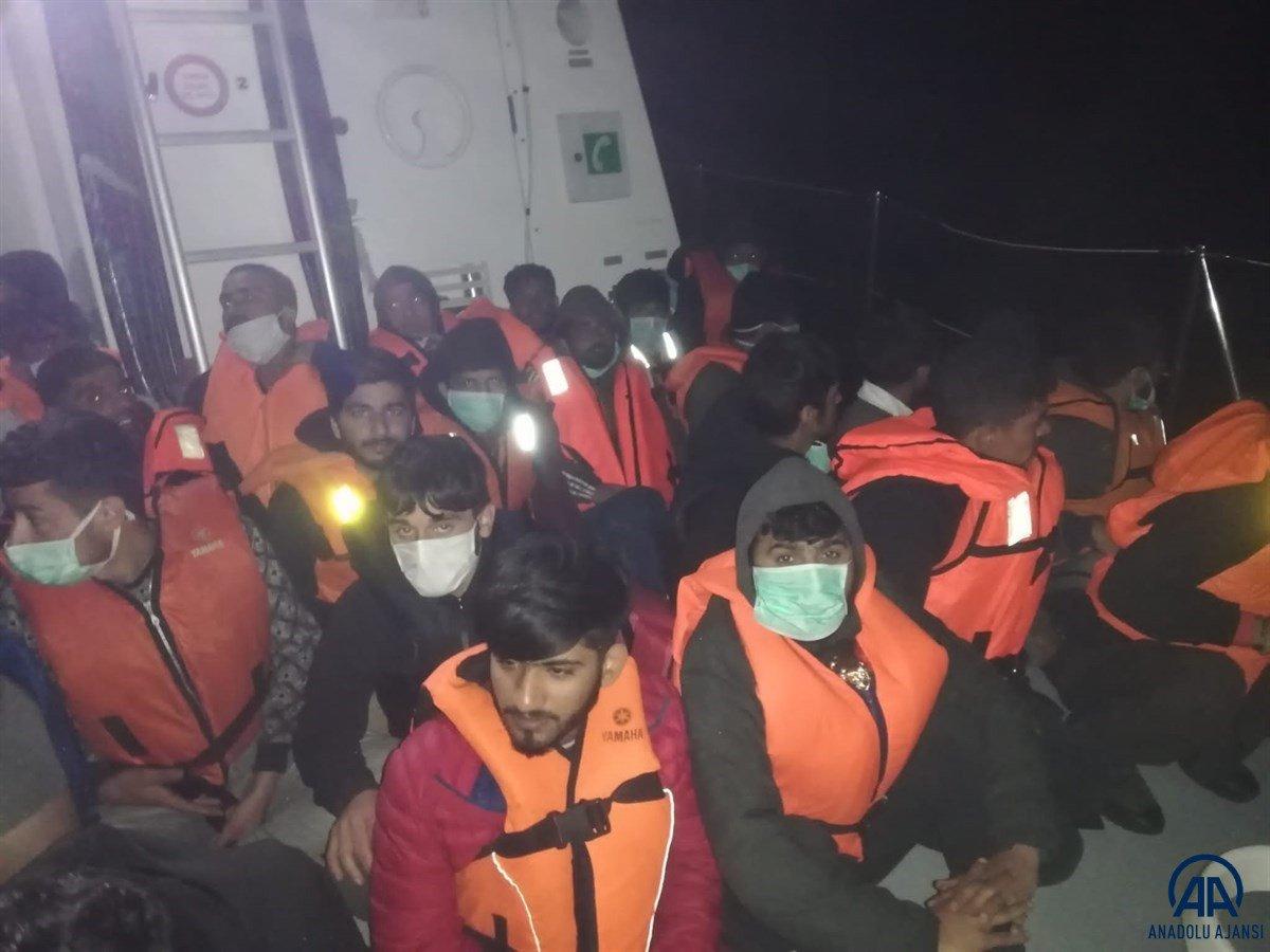Muğla'da, 57 kaçak göçmen kurtarıldı