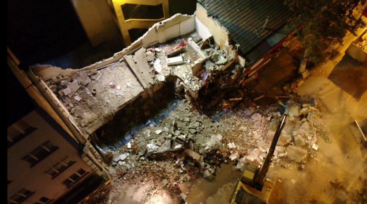 Malatya’da çöken binadaki hasar gün ağarınca ortaya çıktı