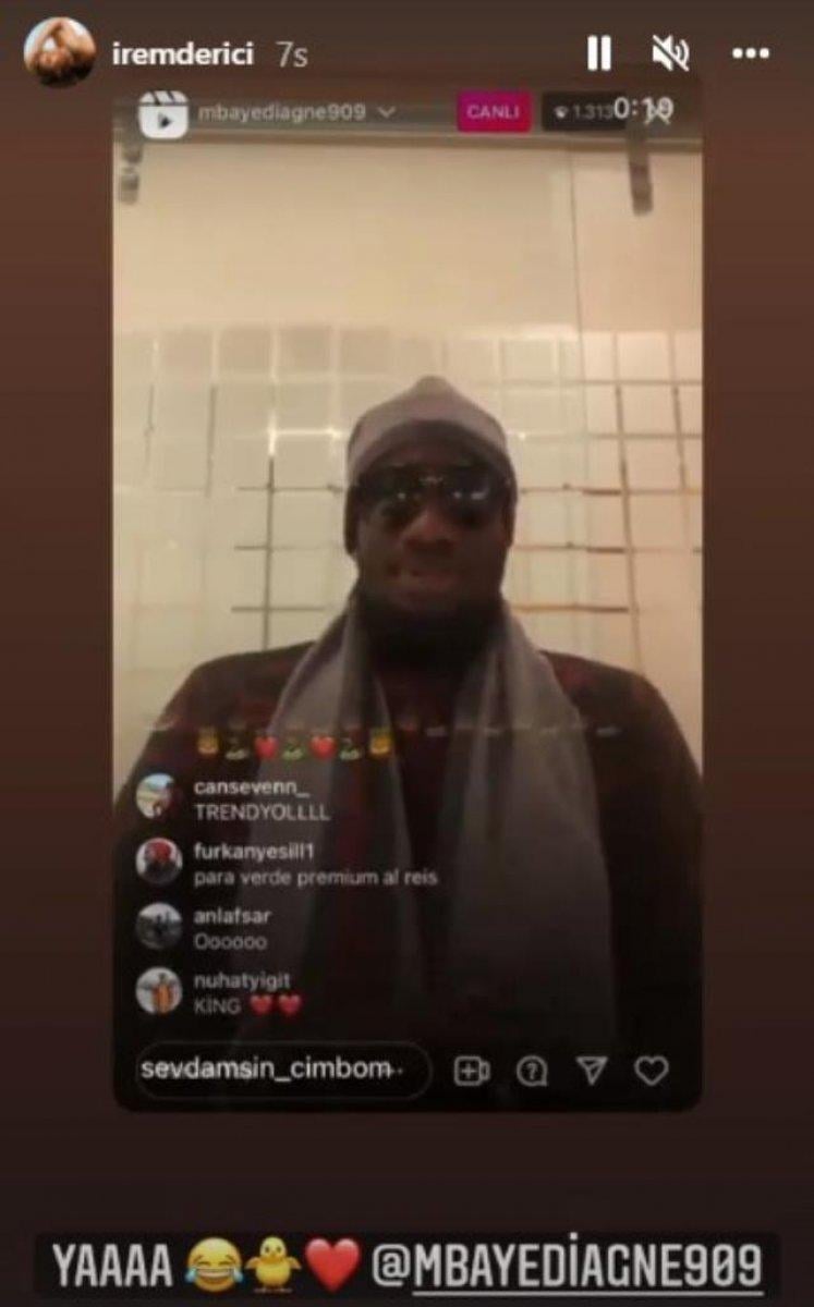 İrem Derici, Galatasaraylı Mbaye Diagne'ye mesaj yolladı