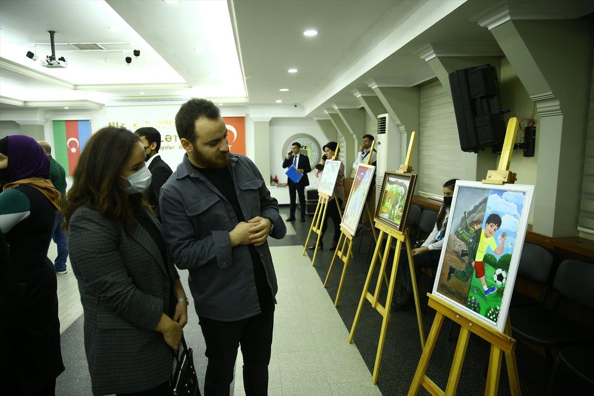 Azerbaycanlı çocuklar, Karabağ Zaferi'ni çizdi