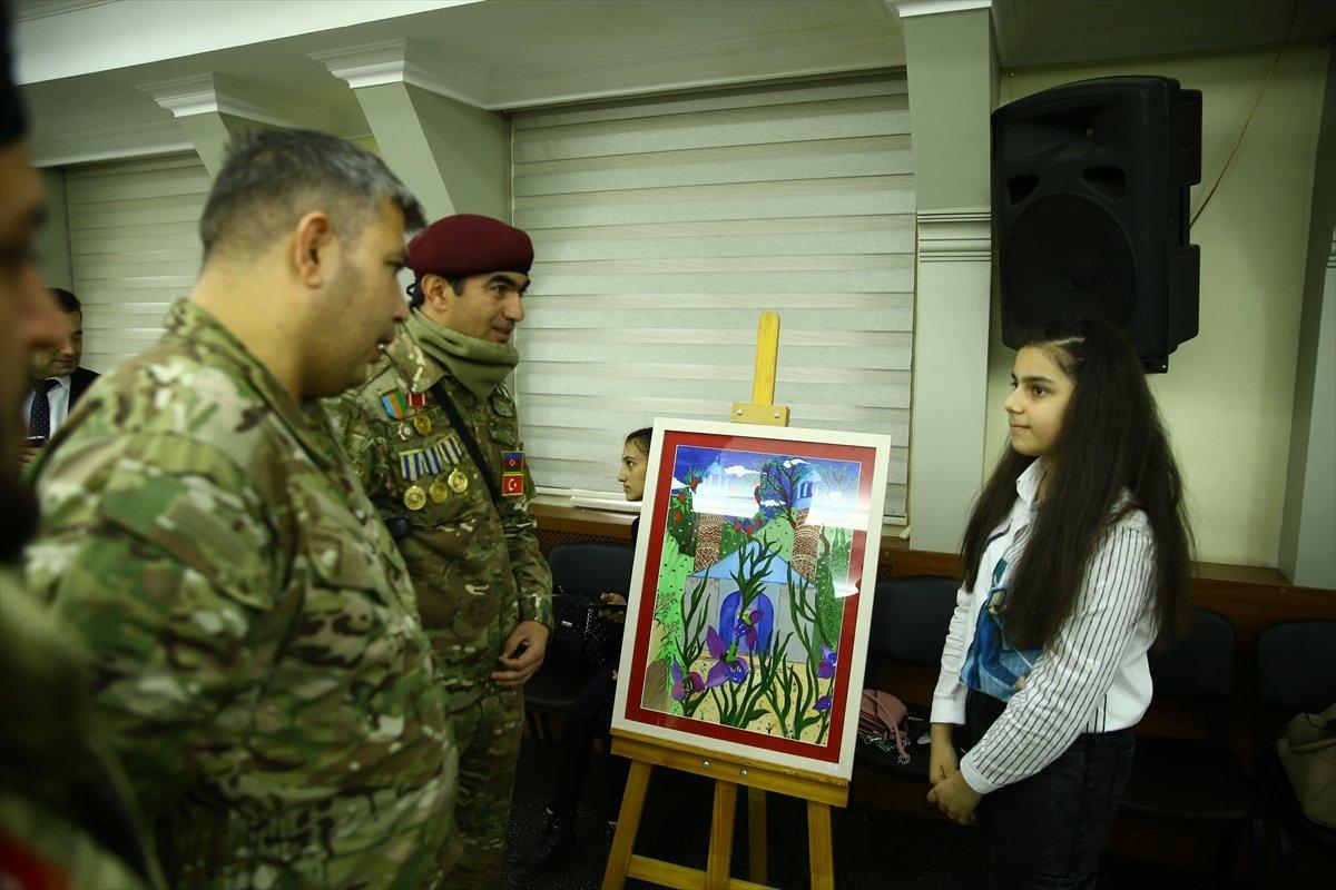 Azerbaycanlı çocuklar, Karabağ Zaferi'ni çizdi