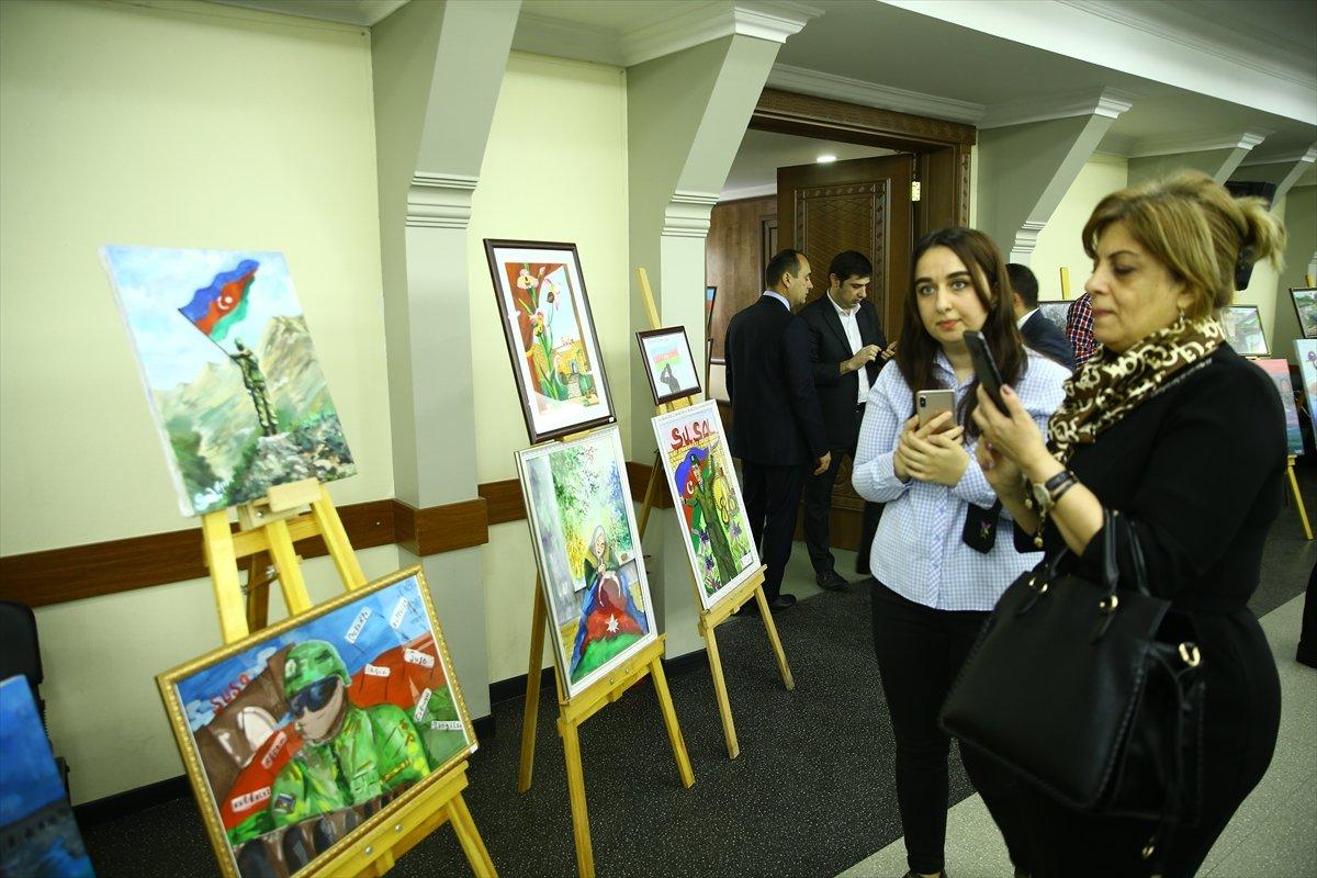 Azerbaycanlı çocuklar, Karabağ Zaferi'ni çizdi