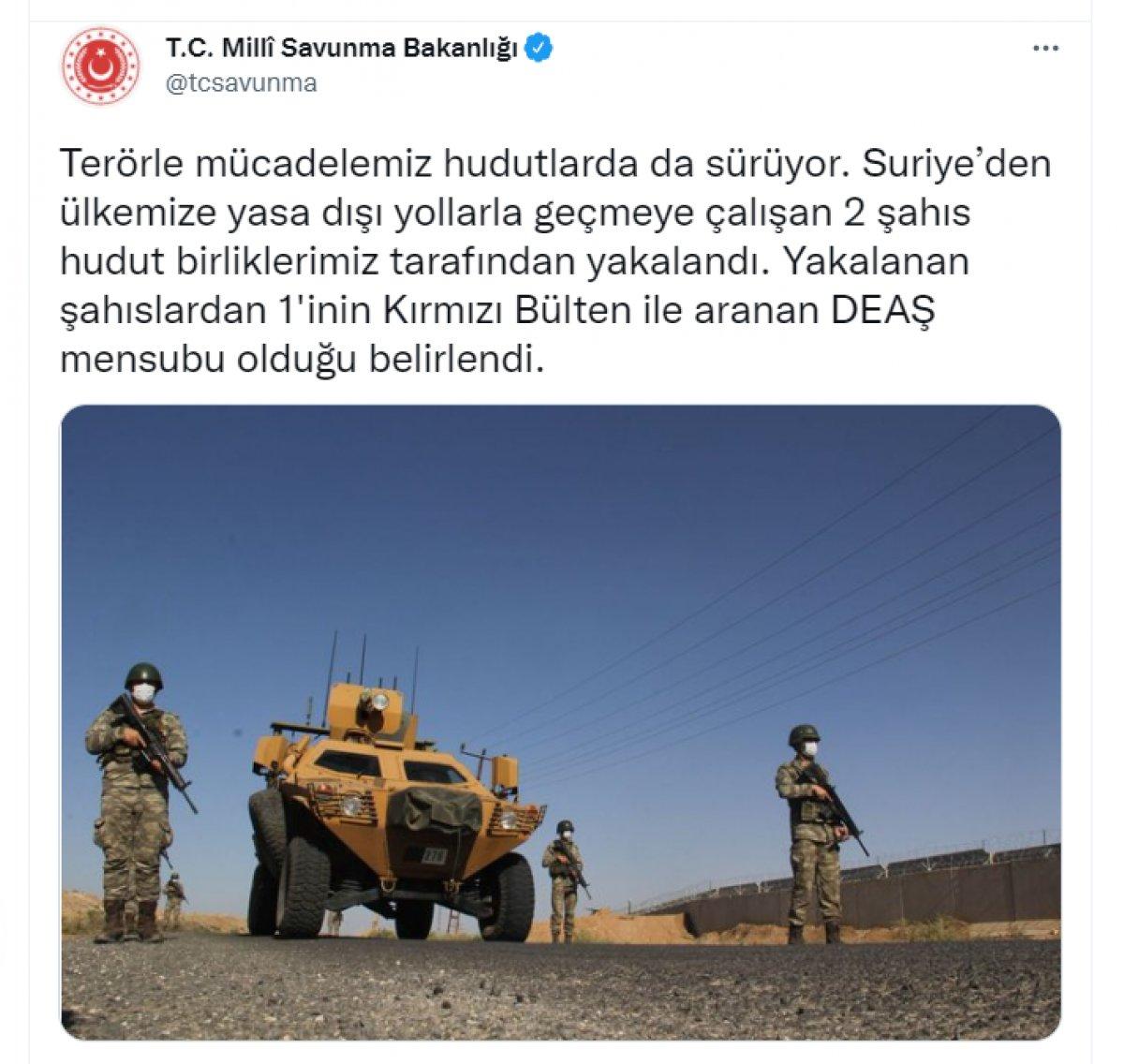 MSB: Kırmızı bültenle aranan DEAŞ mensubu yakalandı