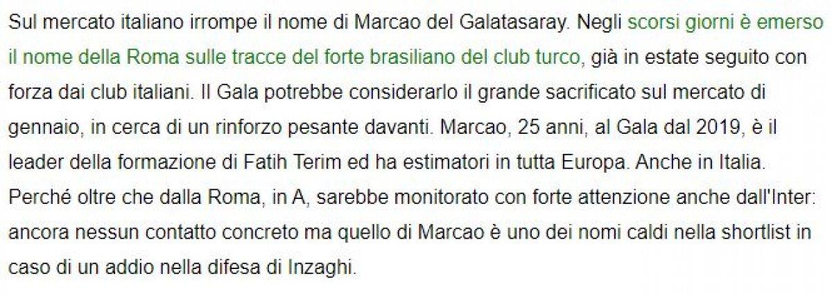 Marcao'yu Inter ve Roma istiyor
