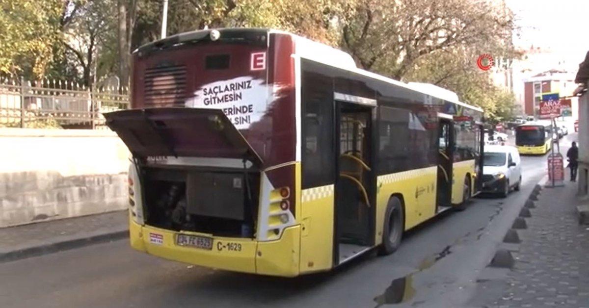 Ataşehir’de İETT otobüsü arızalandı, cadde trafiğe kapandı