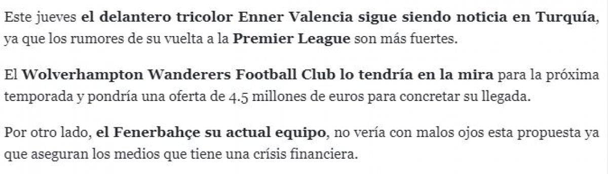 Enner Valencia'ya Premier Lig'den talip var