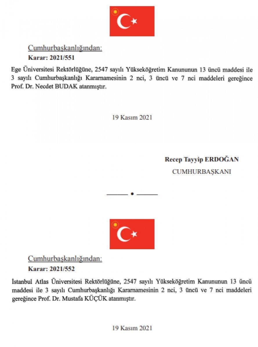 Cumhurbaşkanı Erdoğan 4 üniversiteye rektör ataması yaptı