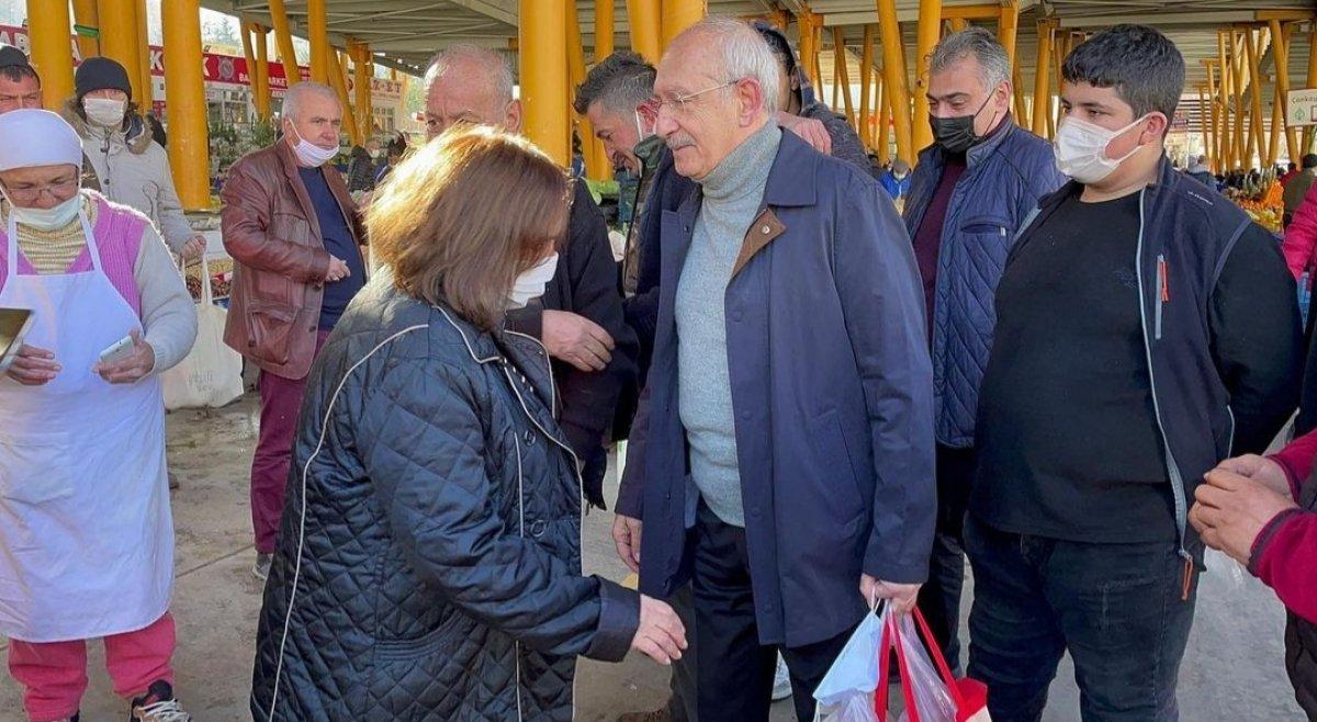 Kemal Kılıçdaroğlu eşiyle birlikte pazar alışverişine çıktı