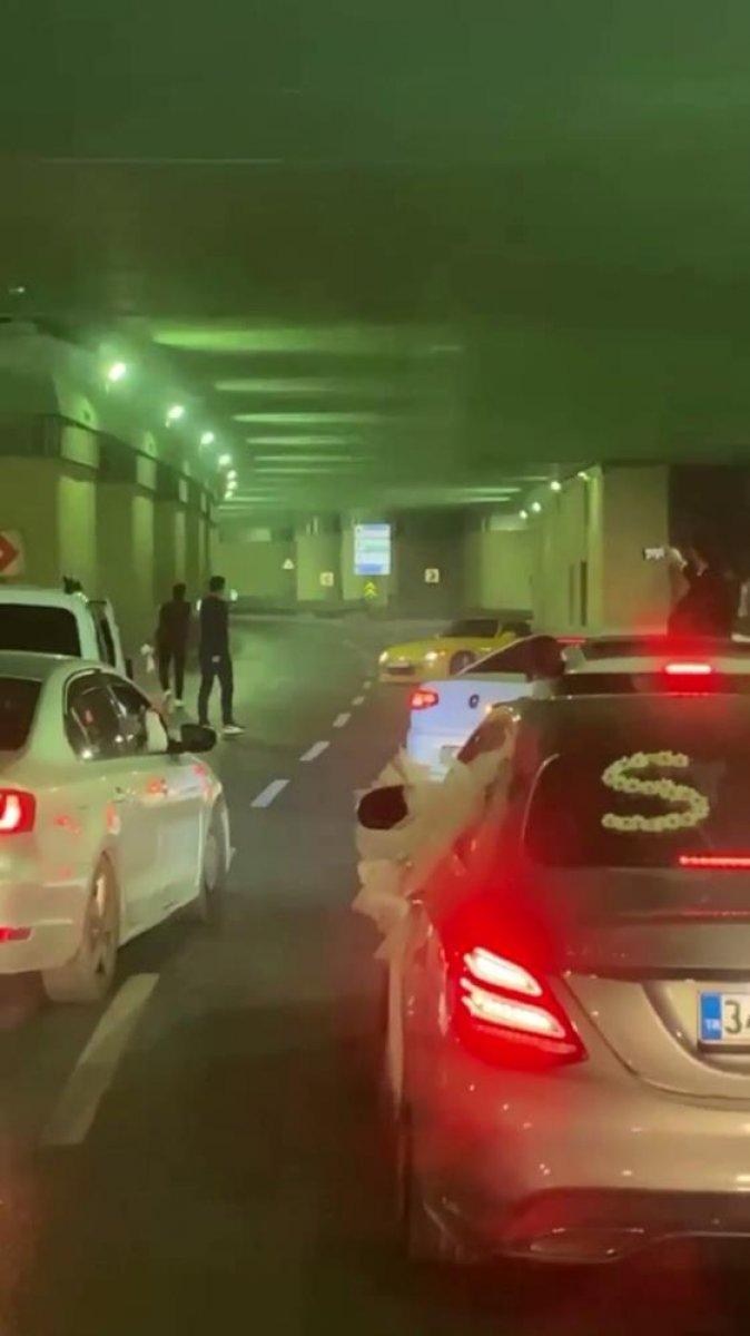 Esenyurt'taki düğün konvoyunda korkutan anlar