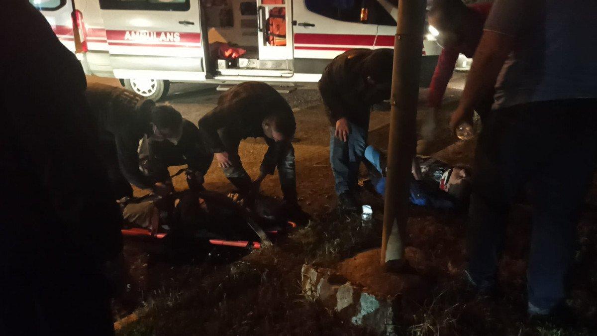 Zonguldak'ta otomobilin çarptığı motosikletli acı içinde ambulans bekledi