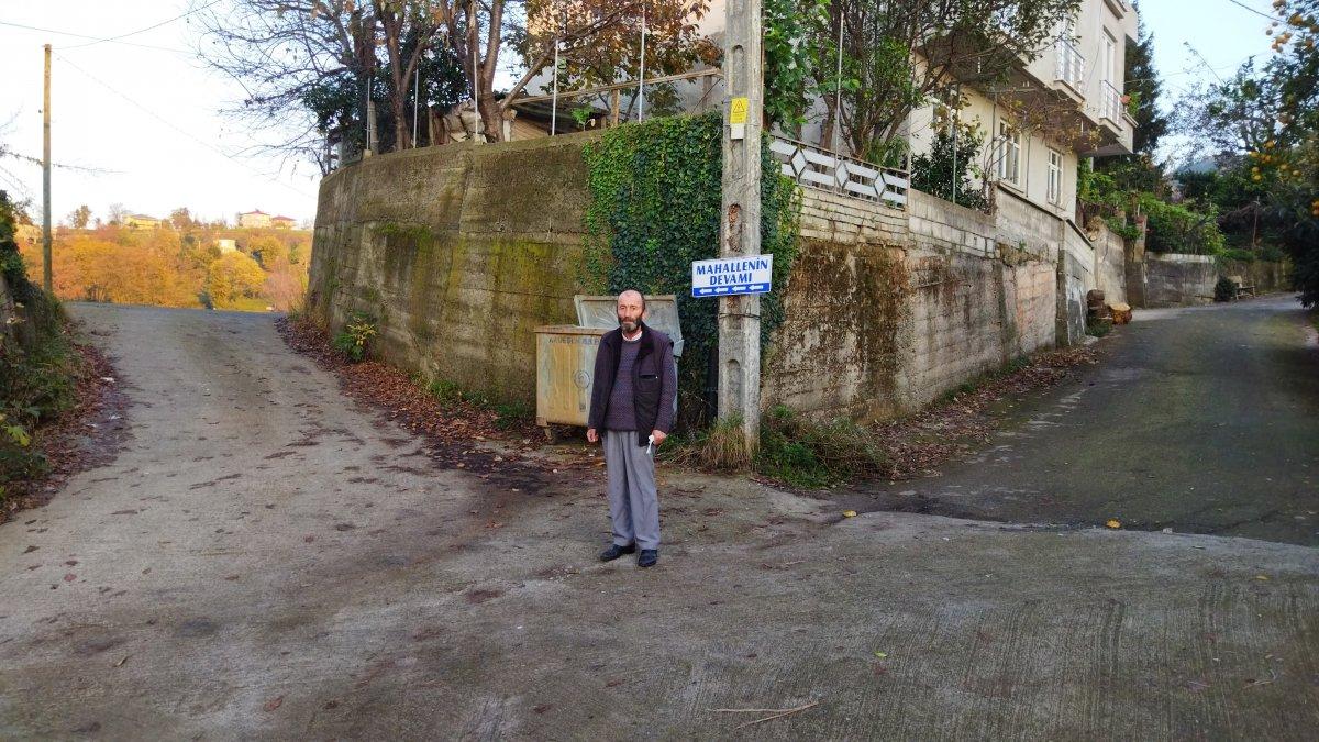 Rize'de yol sorununa, 'Mahallenin devamı' tabelasıyla çözüm buldular