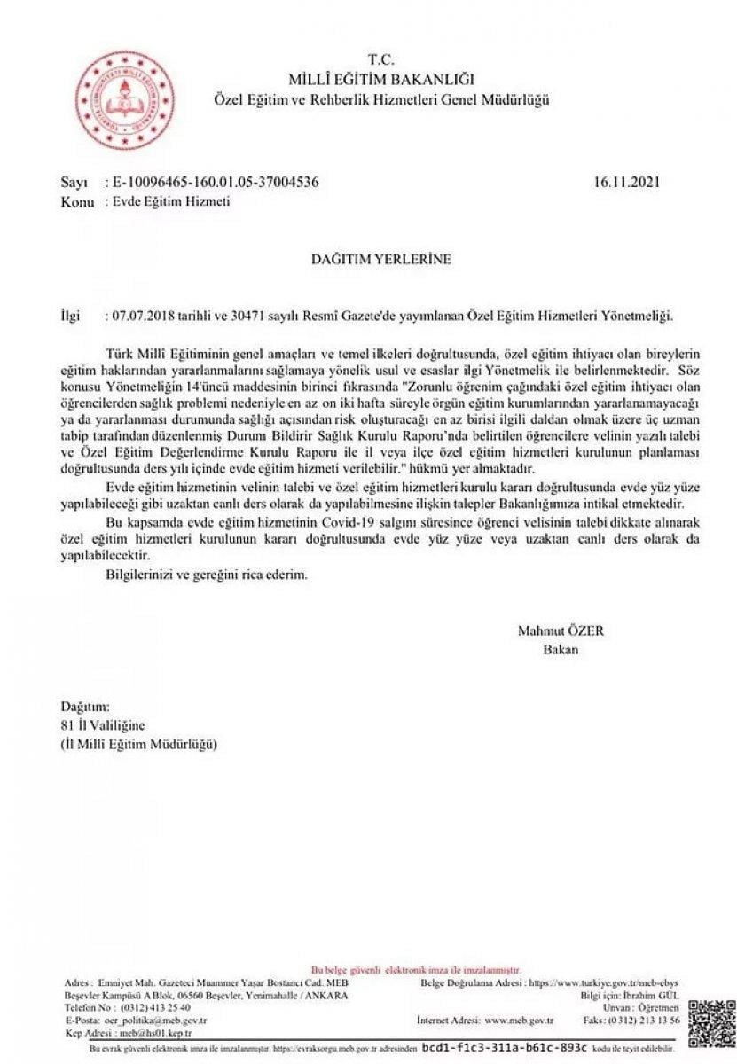 MEB'den evde eğitim kararı! Evde eğitim hizmeti nedir, kimler yararlanacak?