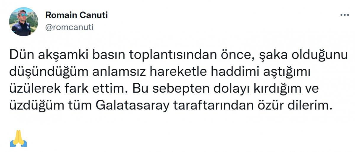 Fransız gazeteci Canuti'den tepki çeken Galatasaray paylaşımı