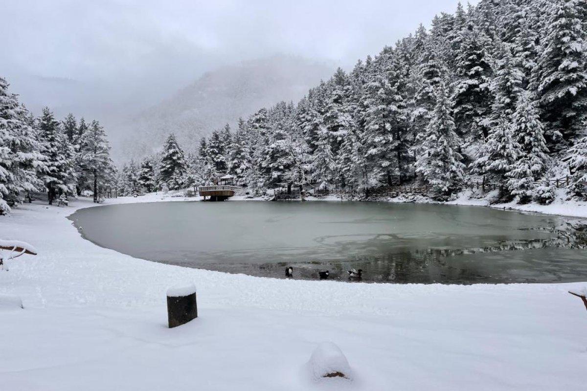Zigana Dağı beyaza büründü