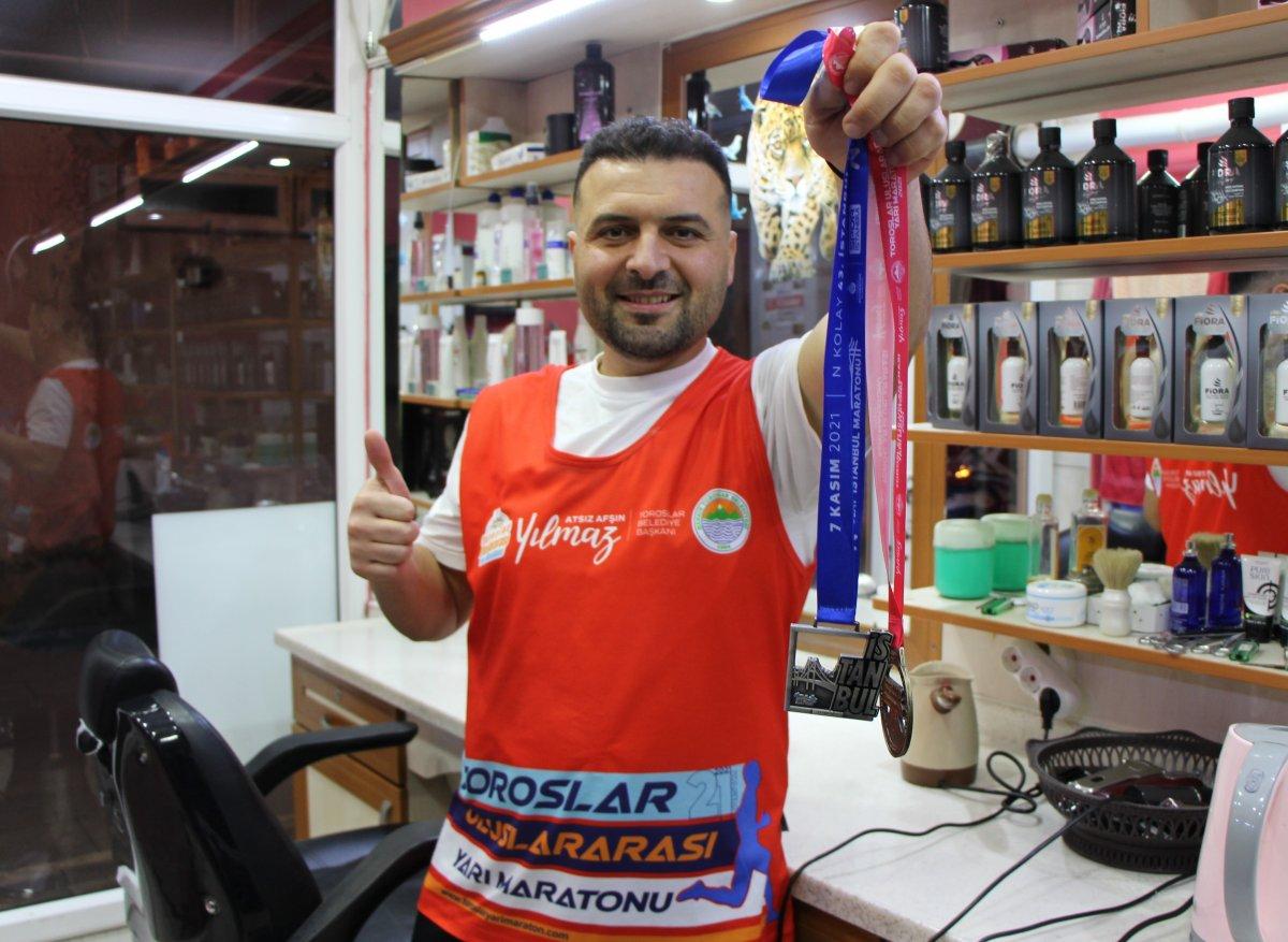 Amasya'da maratoncu berber