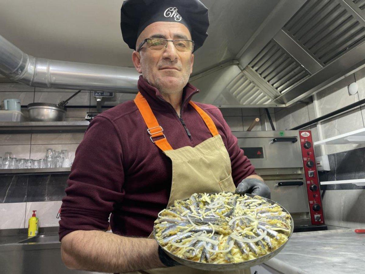 Düzce'de hamsili pizza yapıldı