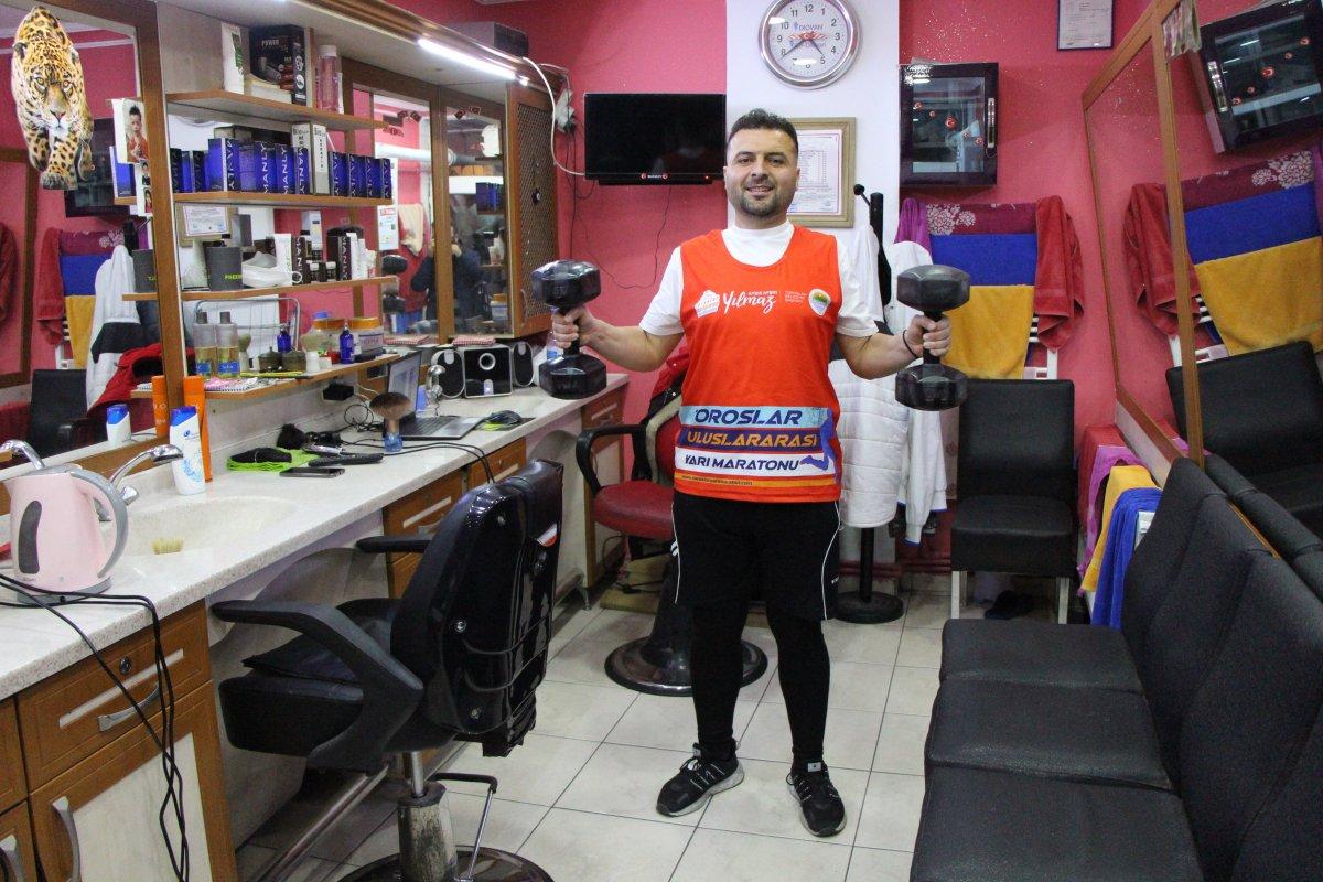 Amasya'da maratoncu berber