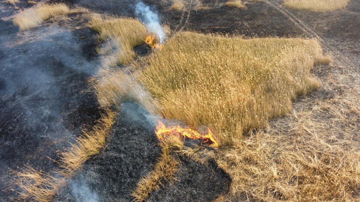 Eber Gölü'ndeki yangına müdahale edilemiyor