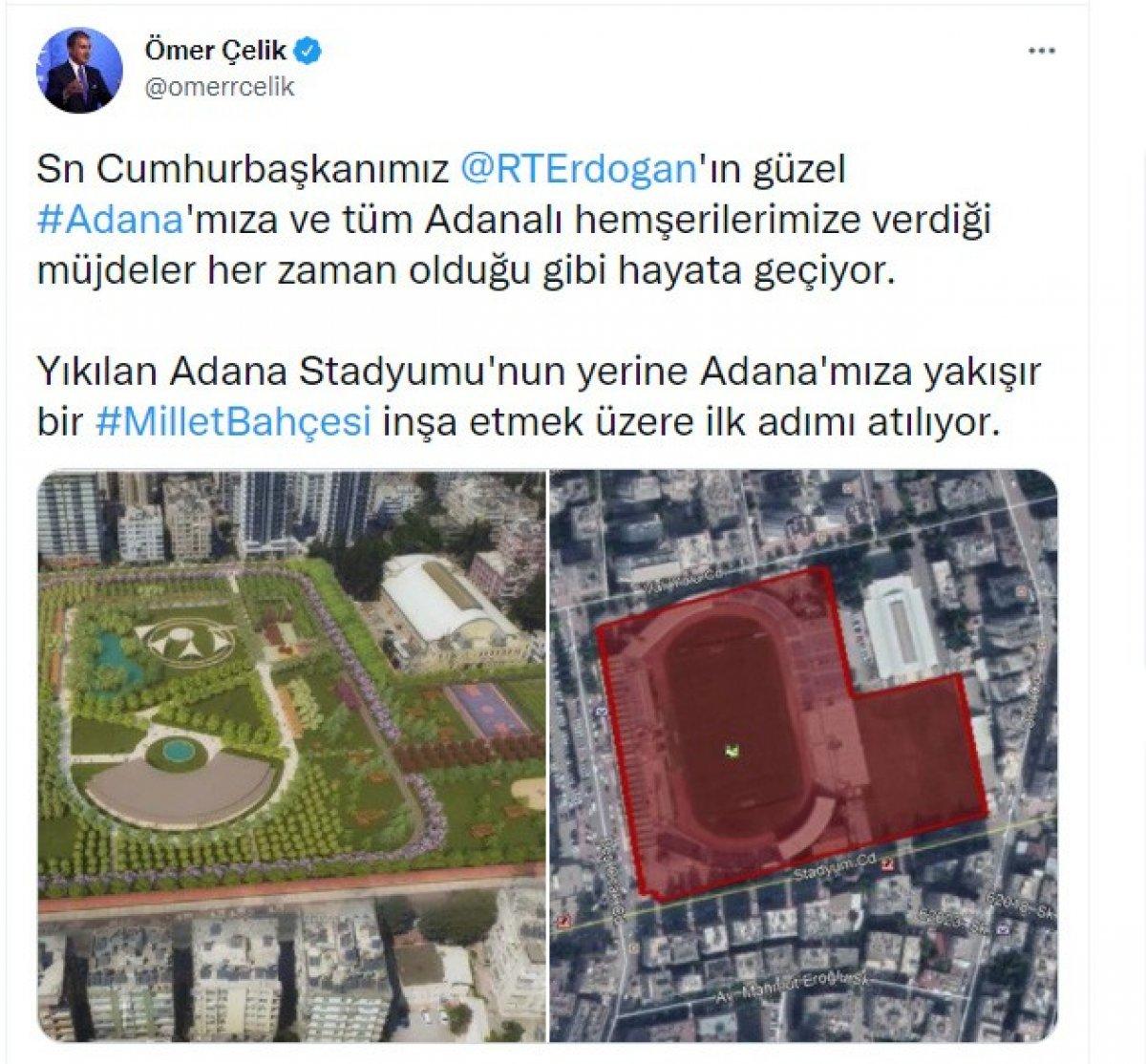 Adana’ya yapılacak Millet Bahçesi’nin projesi ortaya çıktı